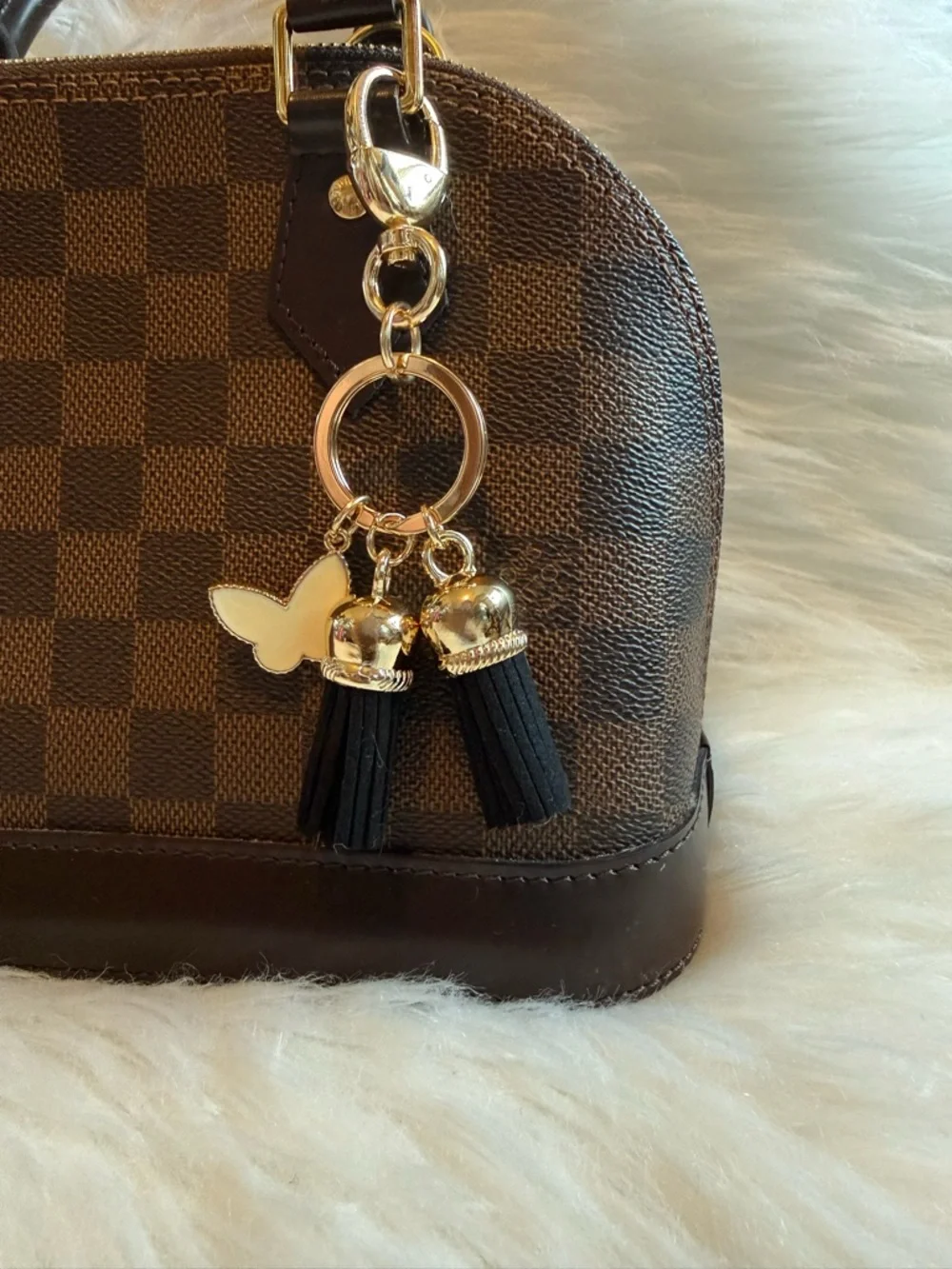 Butterfly tassel bag charm keychain